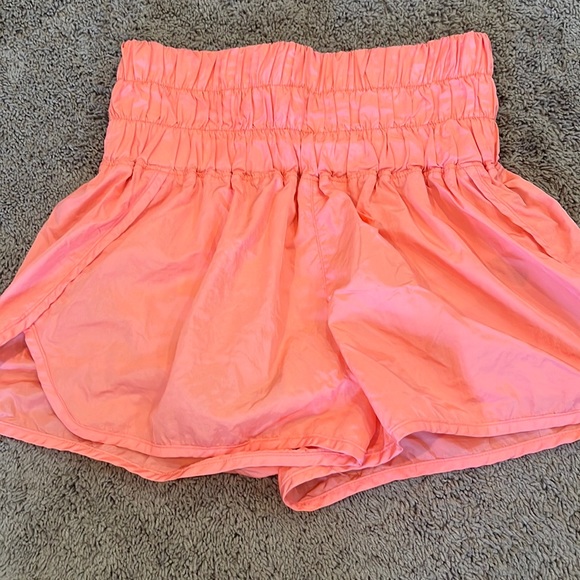 Free People Movement Orange Shorts - Picture 1 of 1